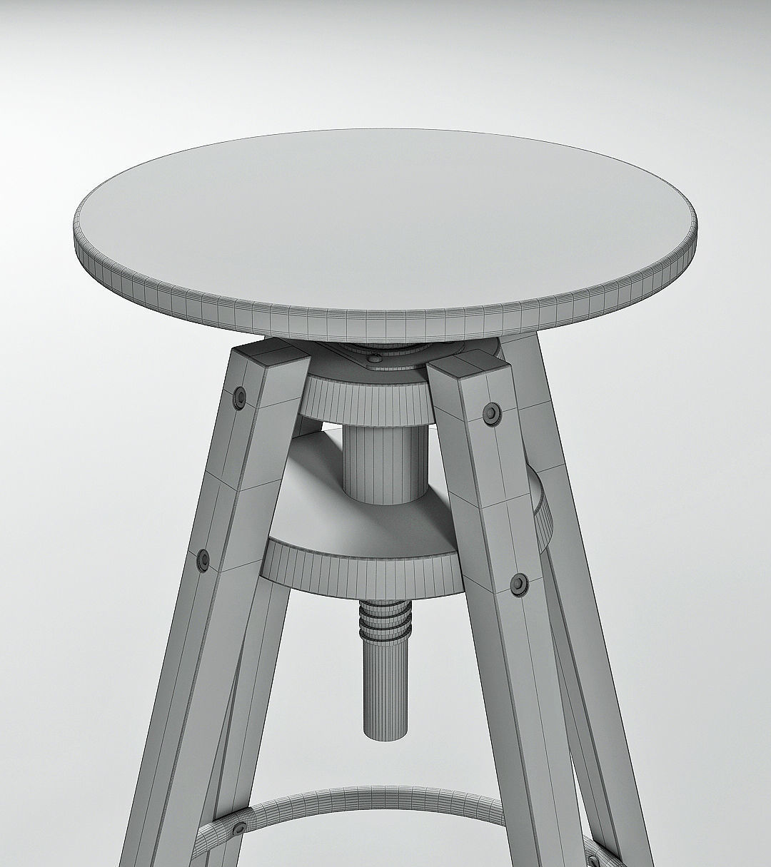 IKEA DALFRED BLACK BAR STOOL 3D model_6