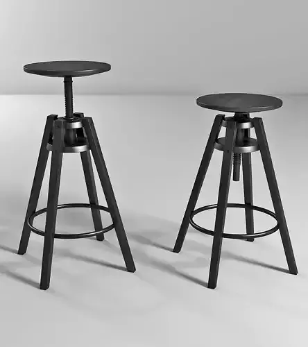 IKEA DALFRED BLACK BAR STOOL 3D model