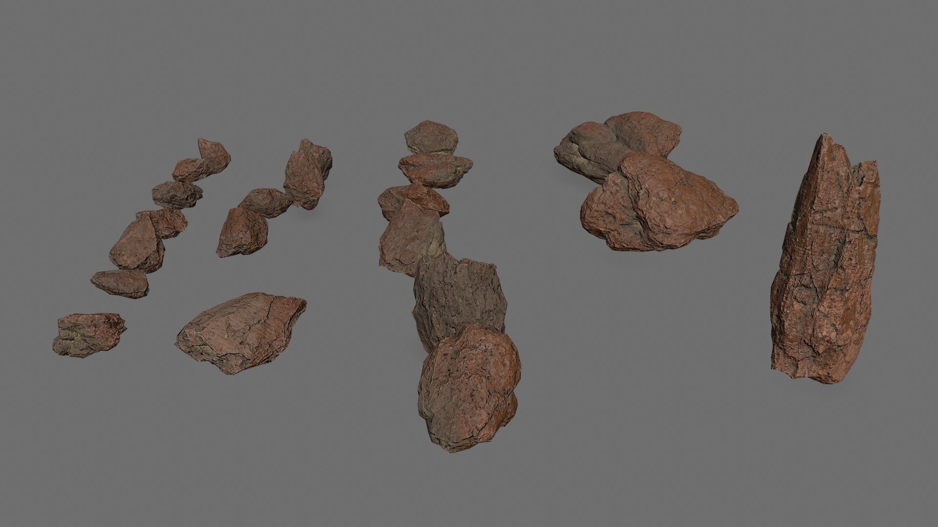 Desert rocks Low-poly 3D model_5