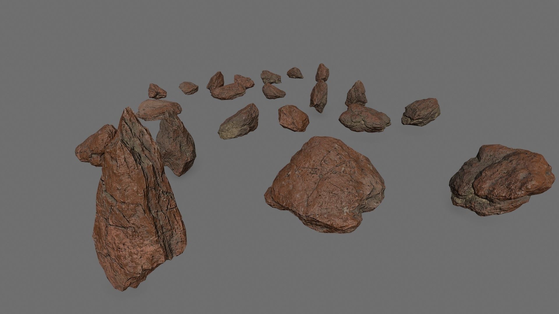Desert rocks Low-poly 3D model_6