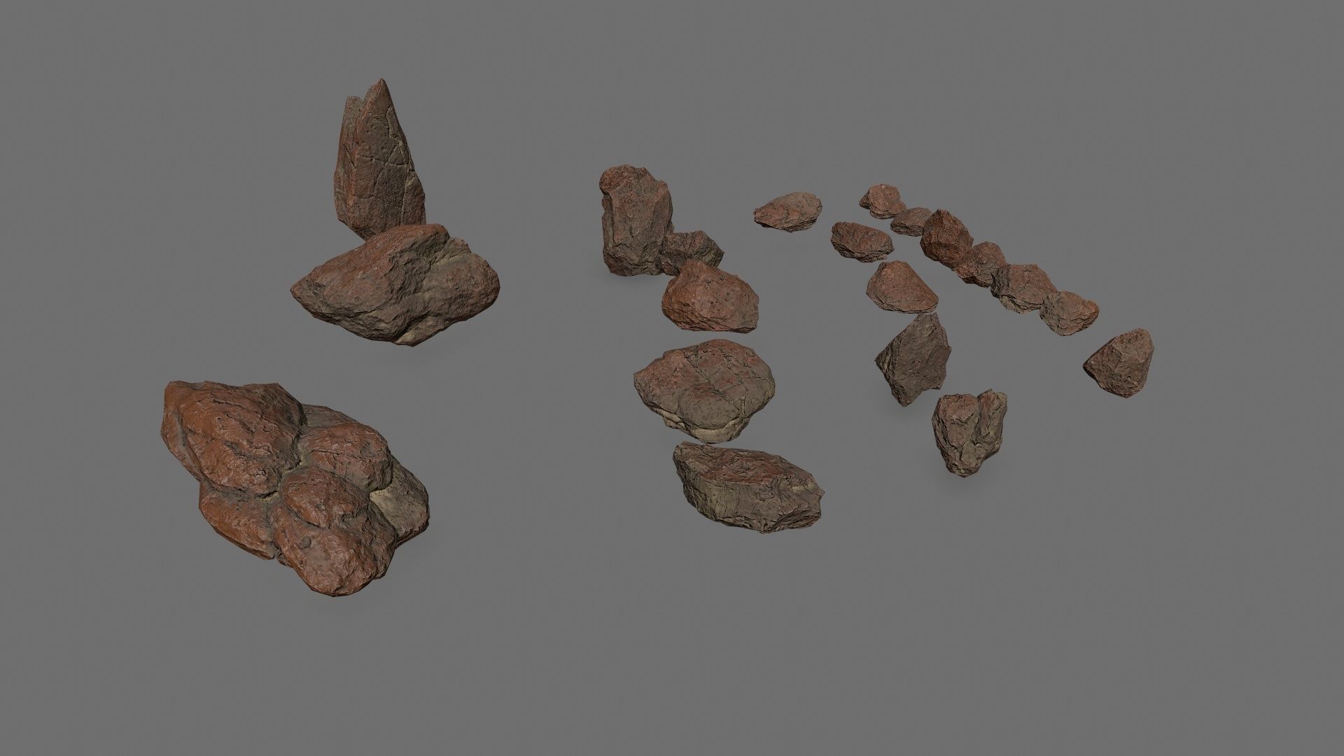 Desert rocks Low-poly 3D model_8