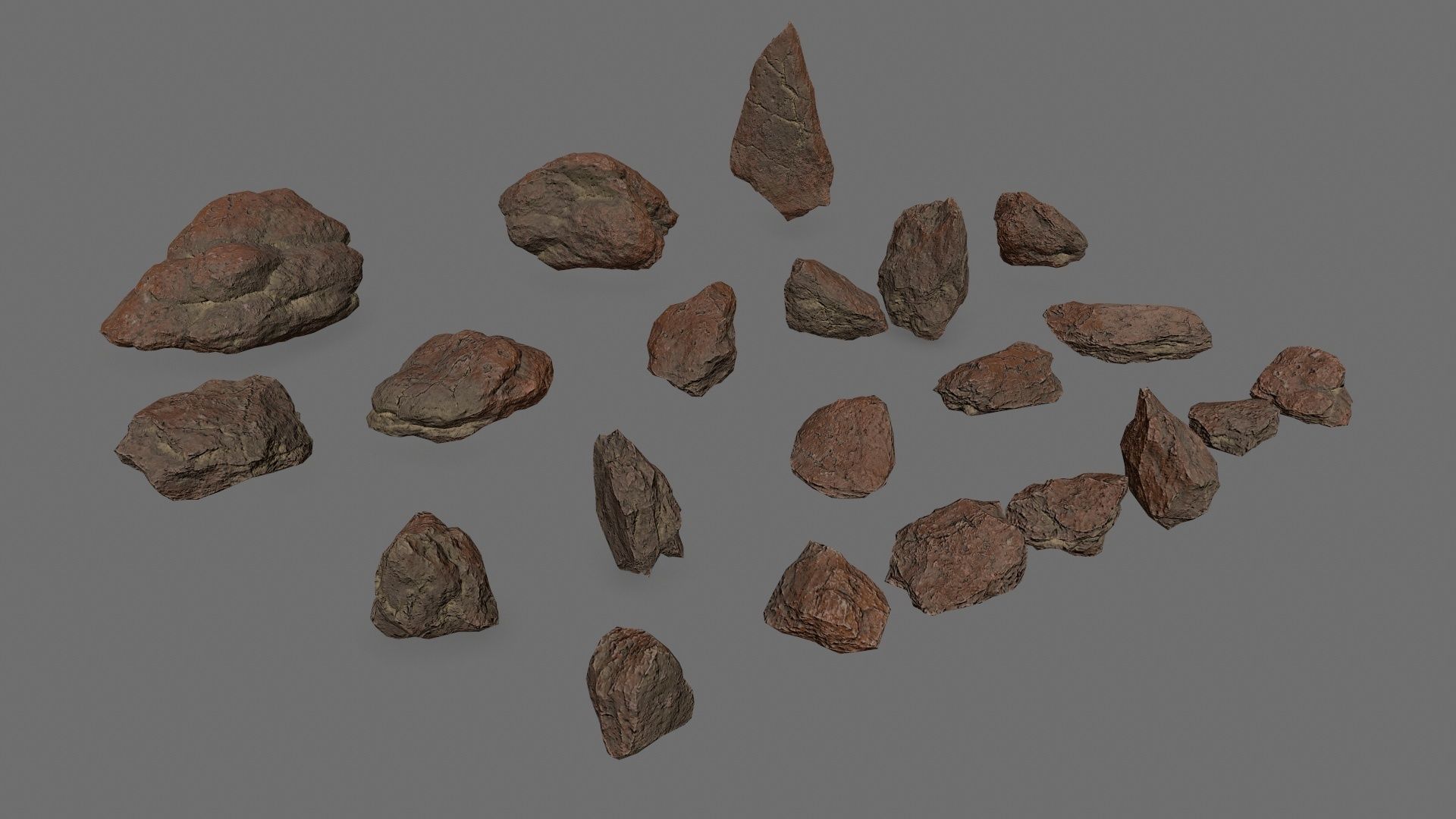 Desert rocks Low-poly 3D model_2