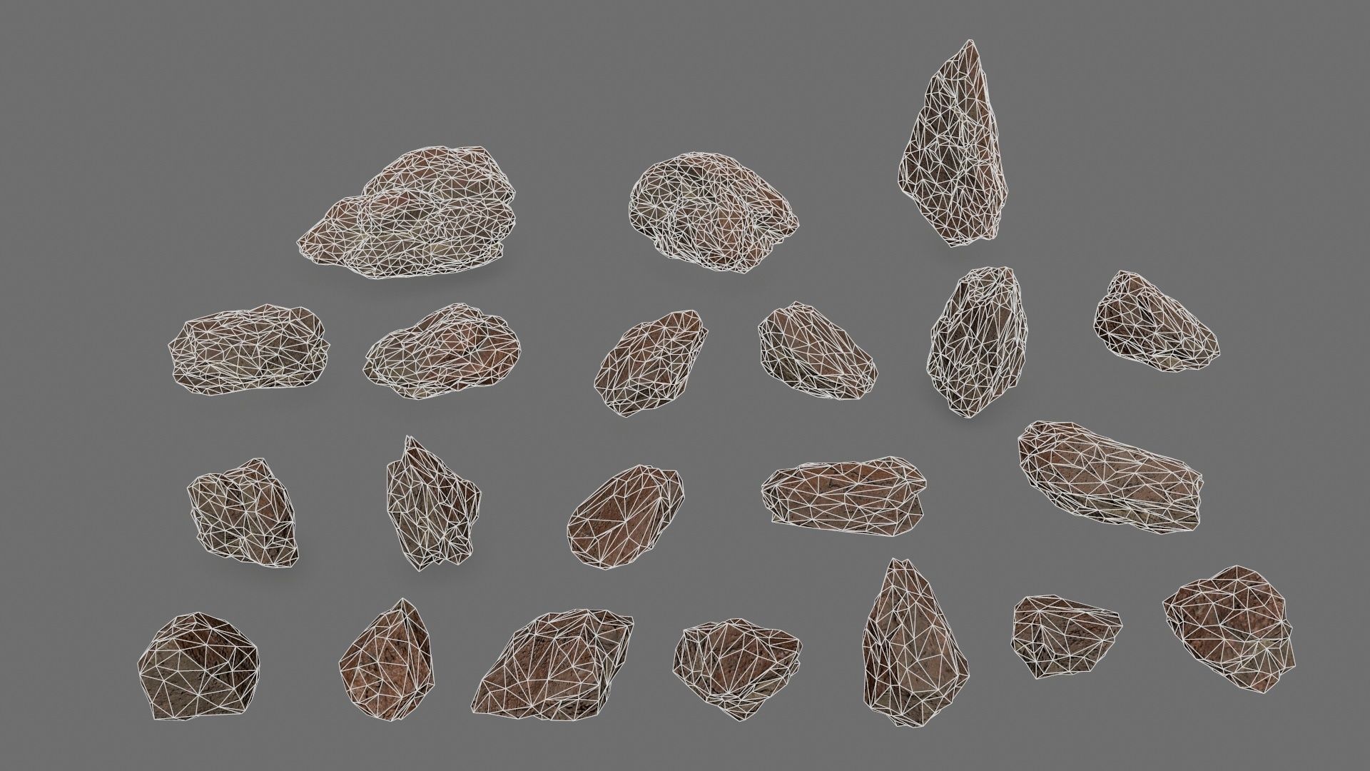 Desert rocks Low-poly 3D model_9