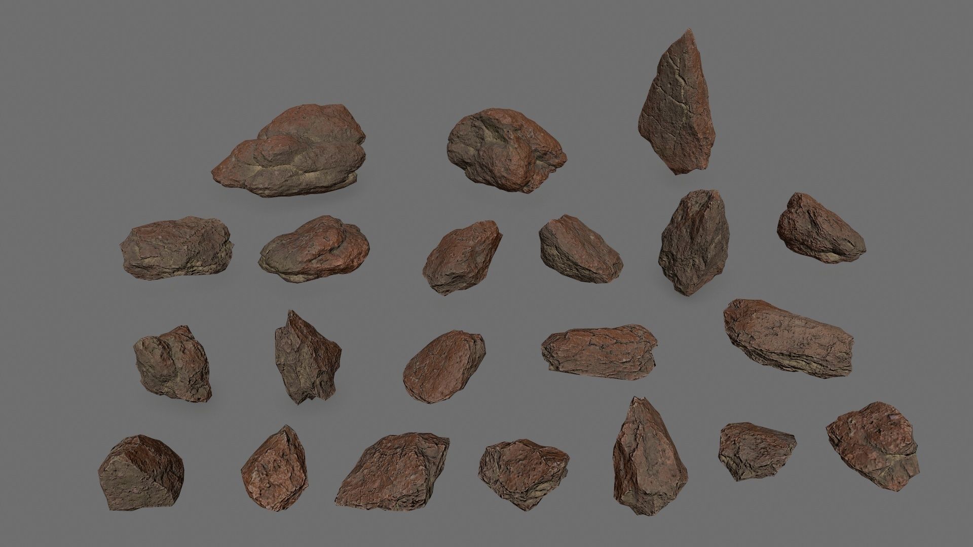 Desert rocks Low-poly 3D model_1
