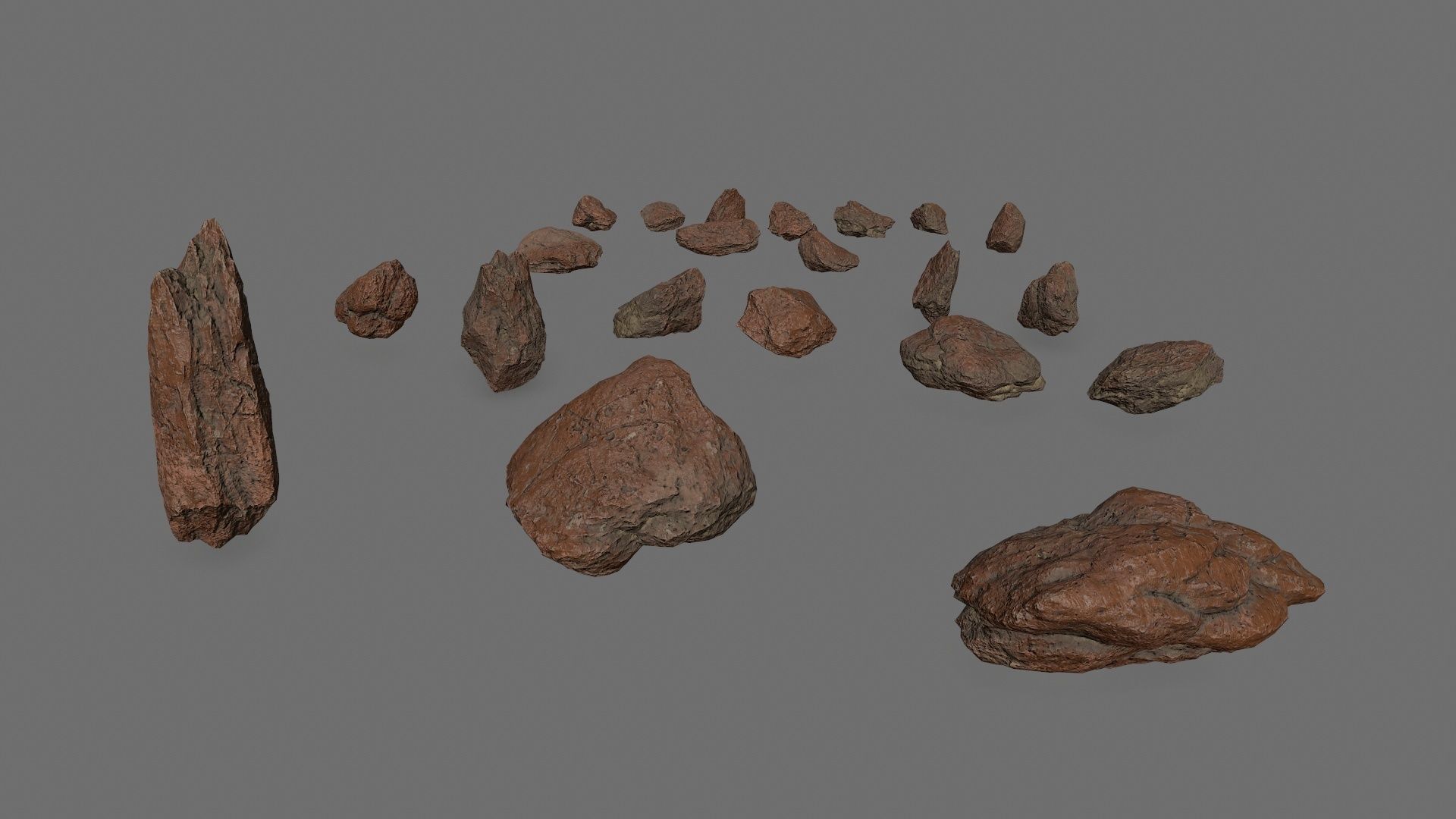 Desert rocks Low-poly 3D model_7