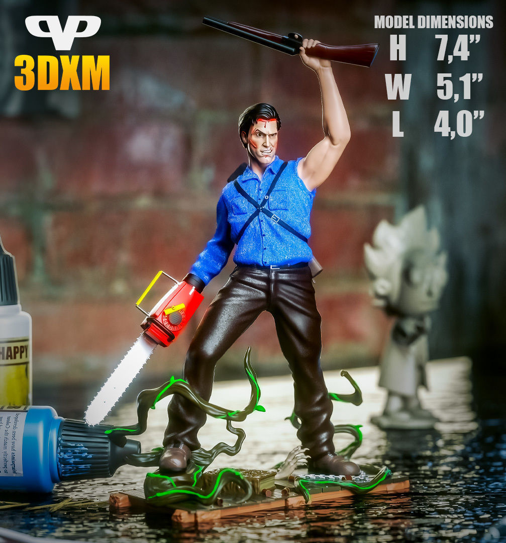 Ash Evil Dead STL for 3D Printing 3DXM ChibiSTL 3D print model_2