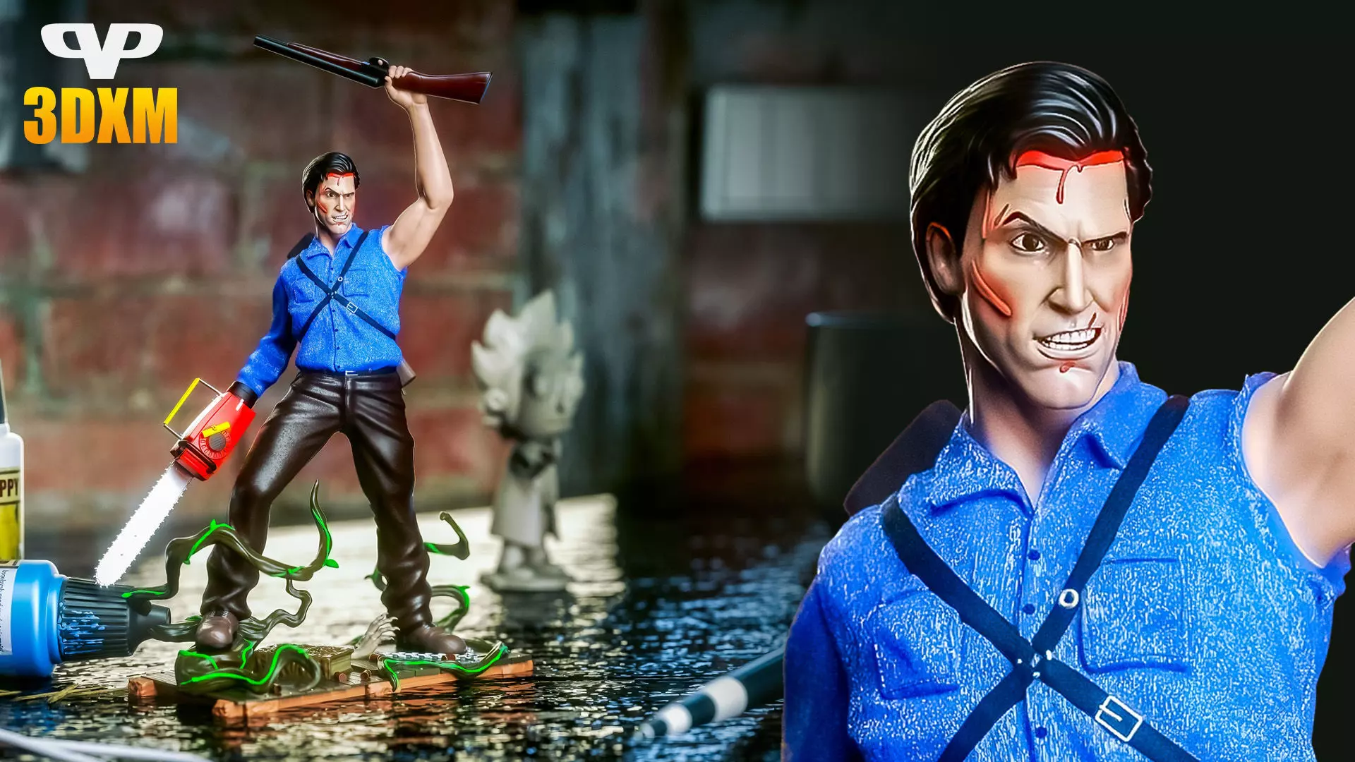 Ash Evil Dead STL for 3D Printing 3DXM ChibiSTL 3D print model_0