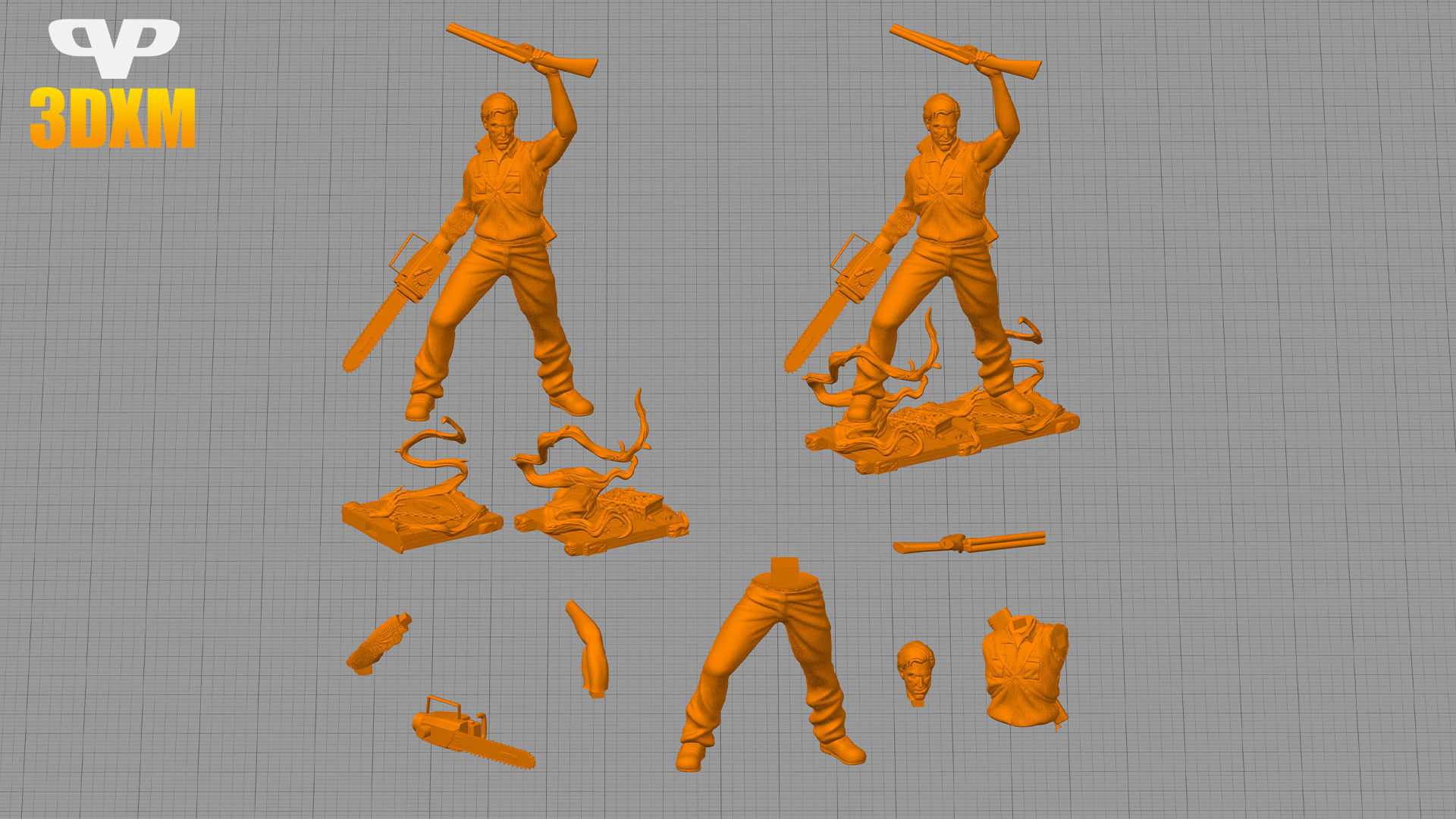 Ash Evil Dead STL for 3D Printing 3DXM ChibiSTL 3D print model_1