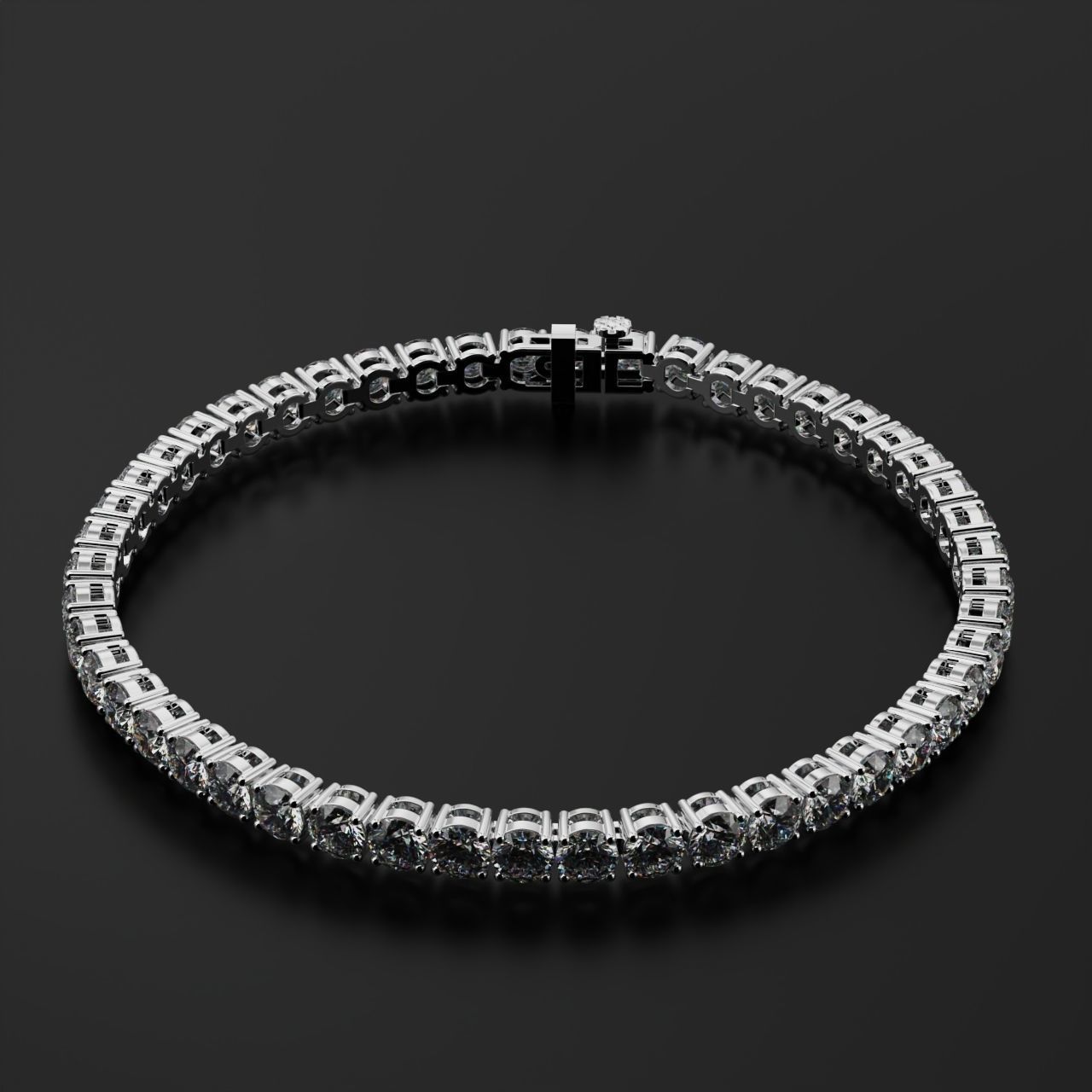 Tennic Braclet round gem 4mm 3D print model_4