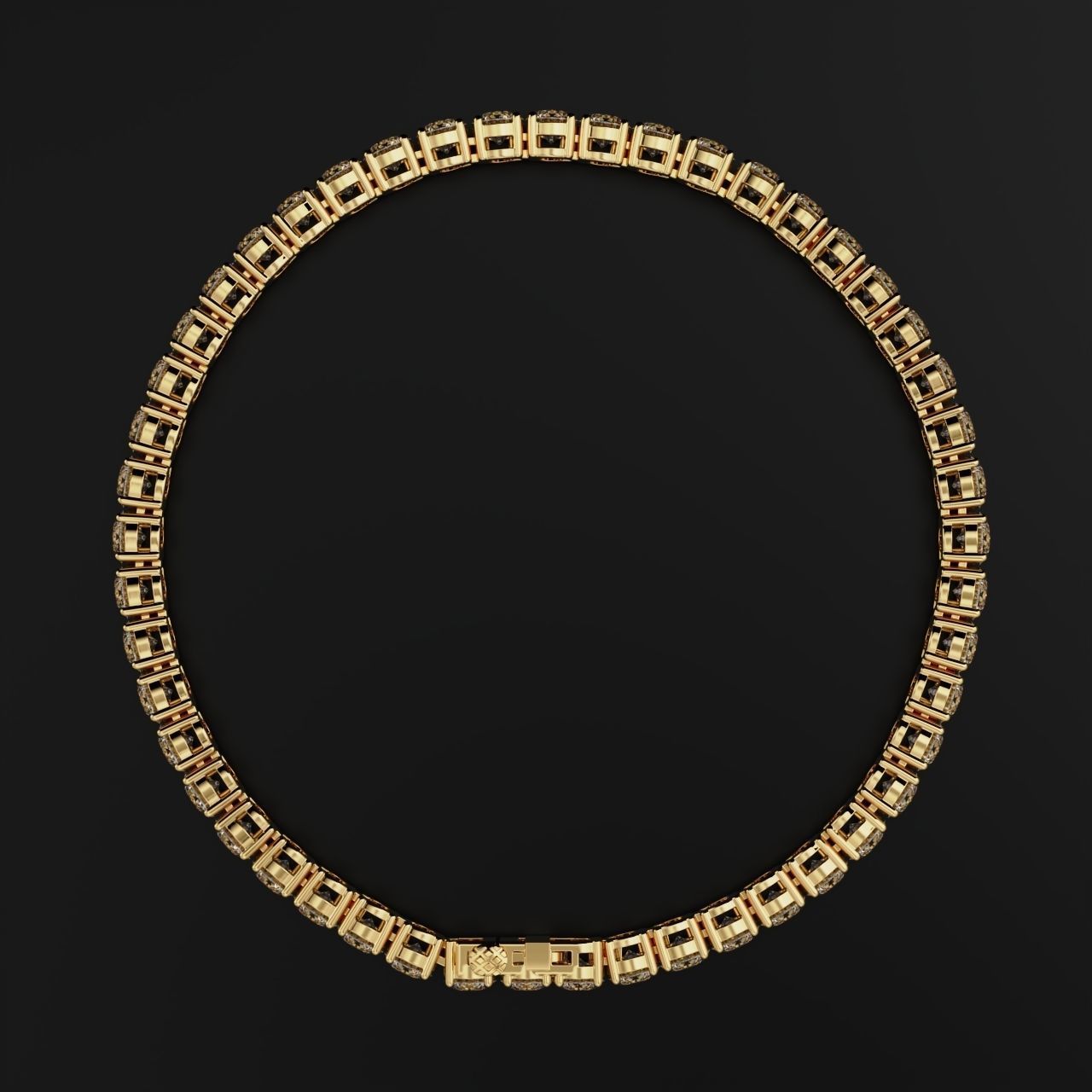 Tennic Braclet round gem 4mm 3D print model_11