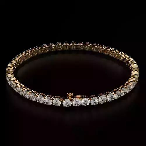 Tennic Braclet round gem 4mm 3D print model