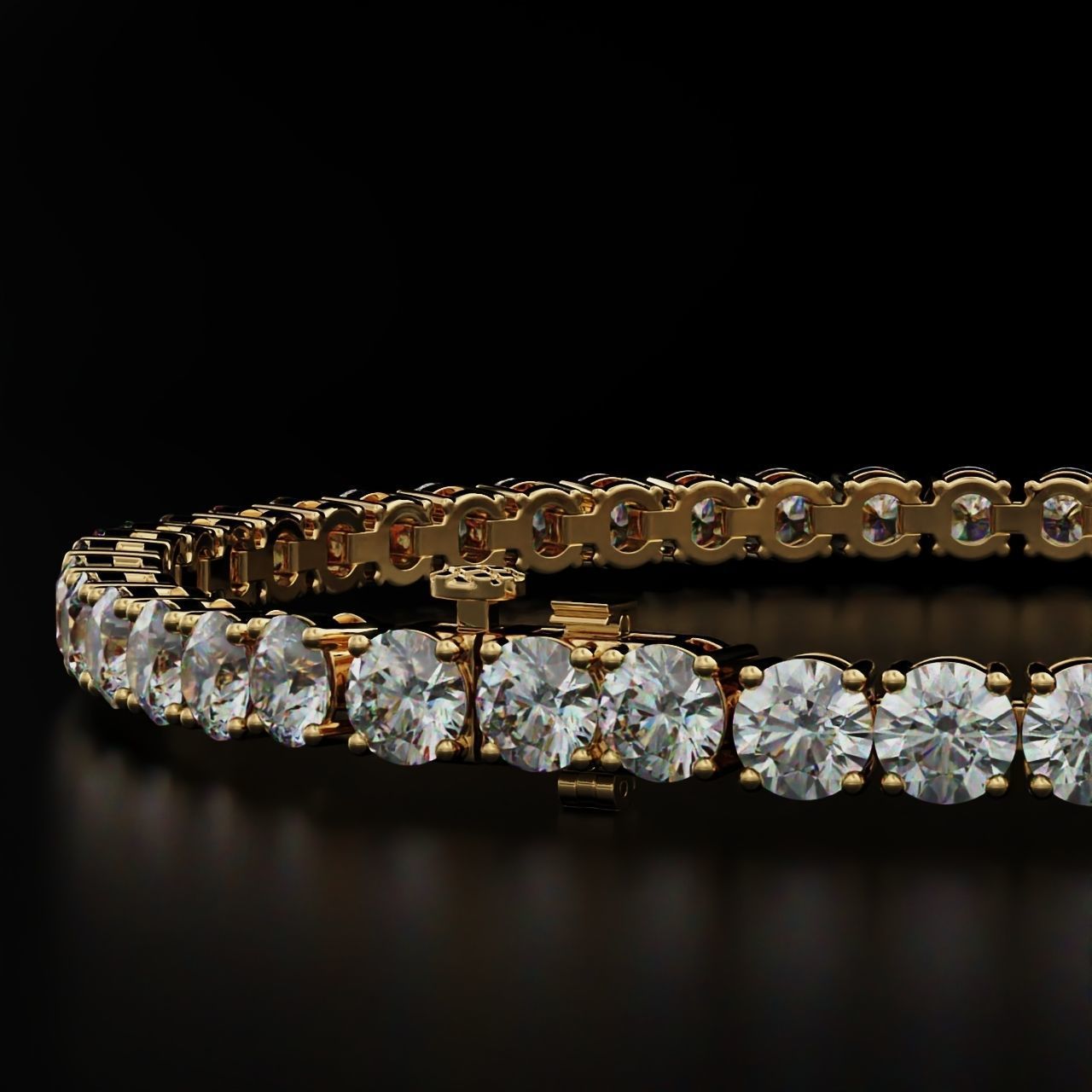 Tennic Braclet round gem 4mm 3D print model_18