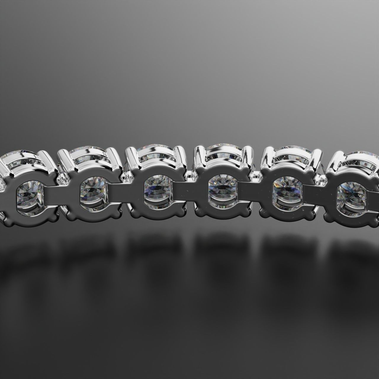 Tennic Braclet round gem 4mm 3D print model_13