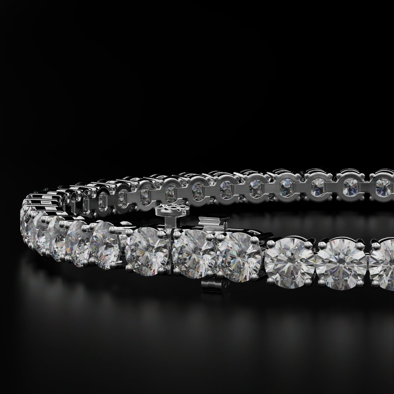 Tennic Braclet round gem 4mm 3D print model_20