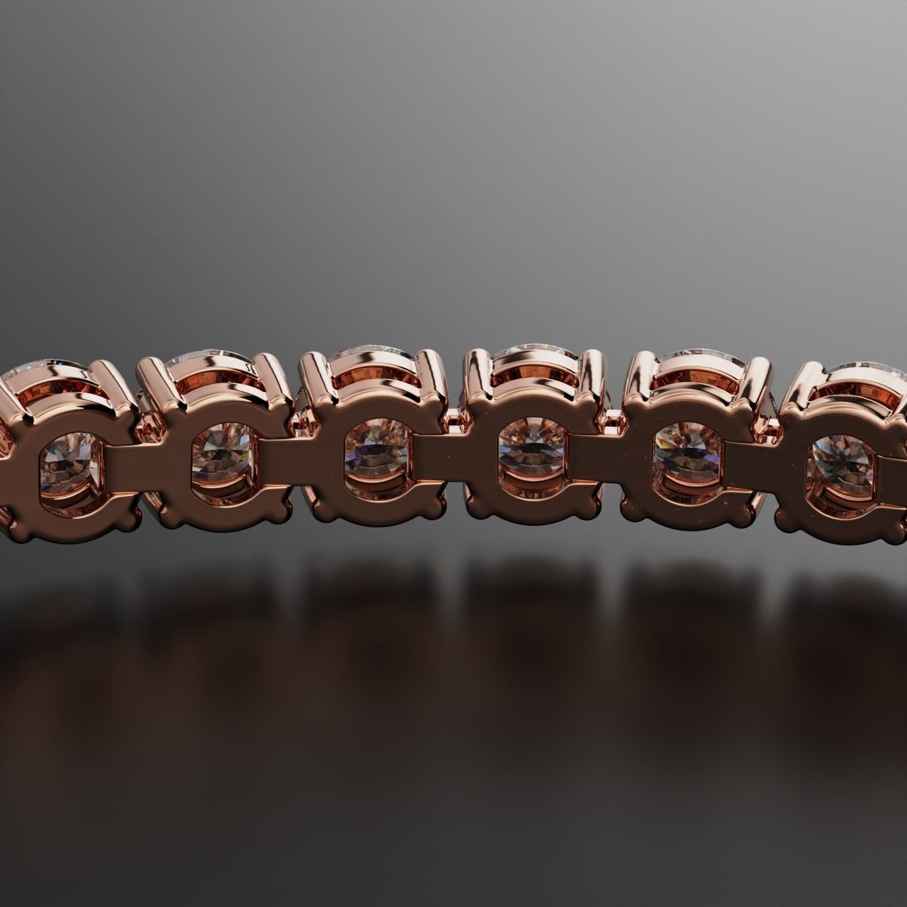 Tennic Braclet round gem 4mm 3D print model_14