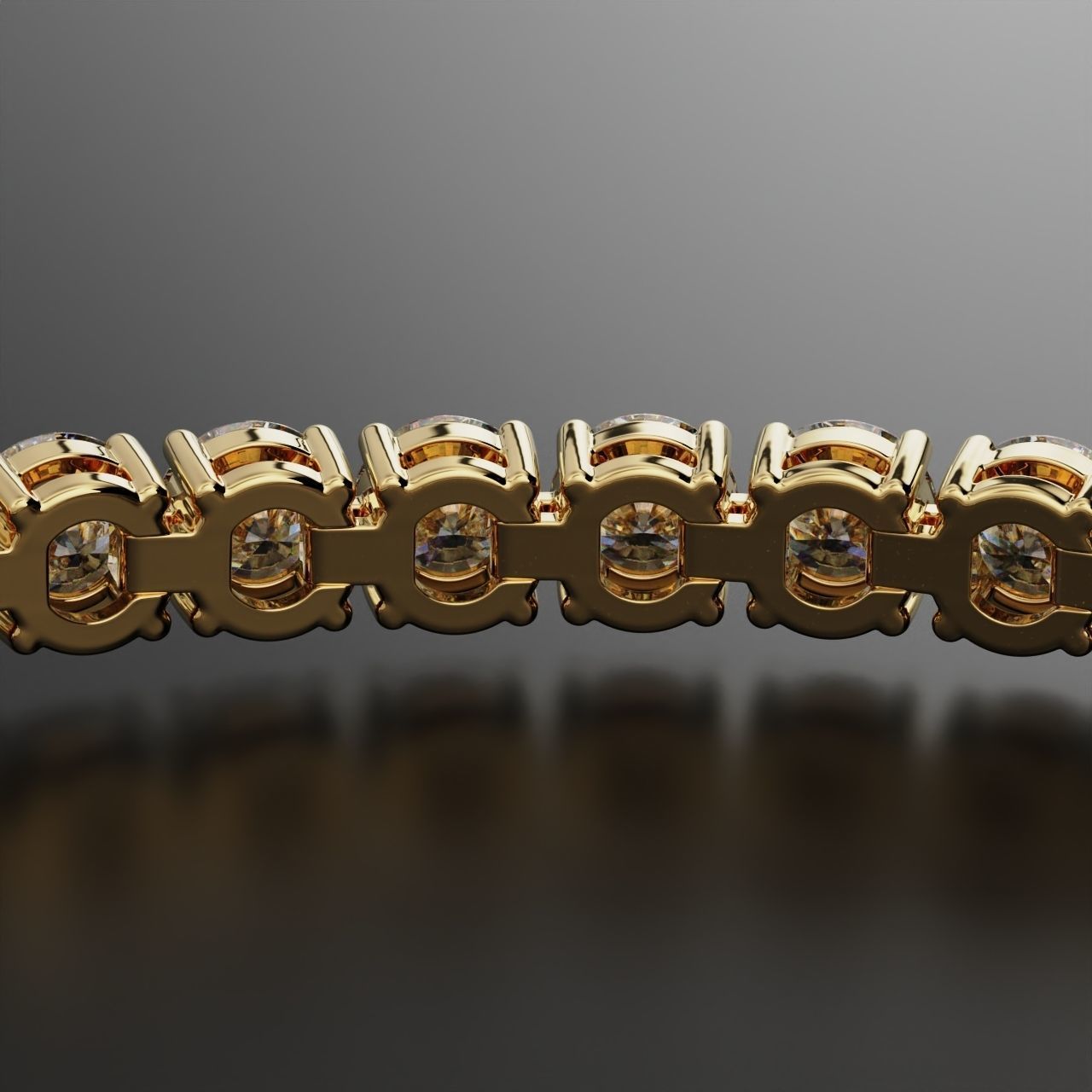 Tennic Braclet round gem 4mm 3D print model_12