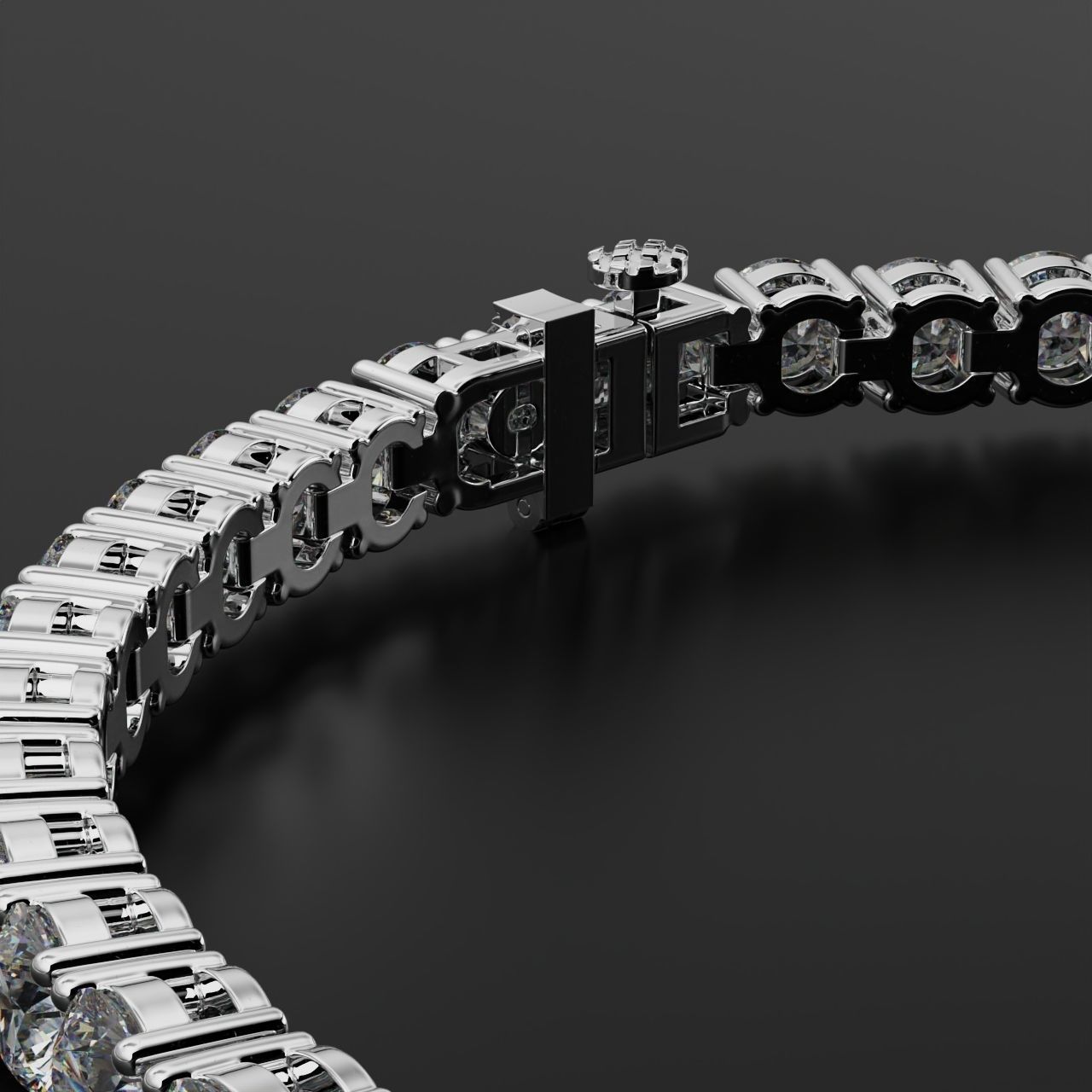 Tennic Braclet round gem 4mm 3D print model_16