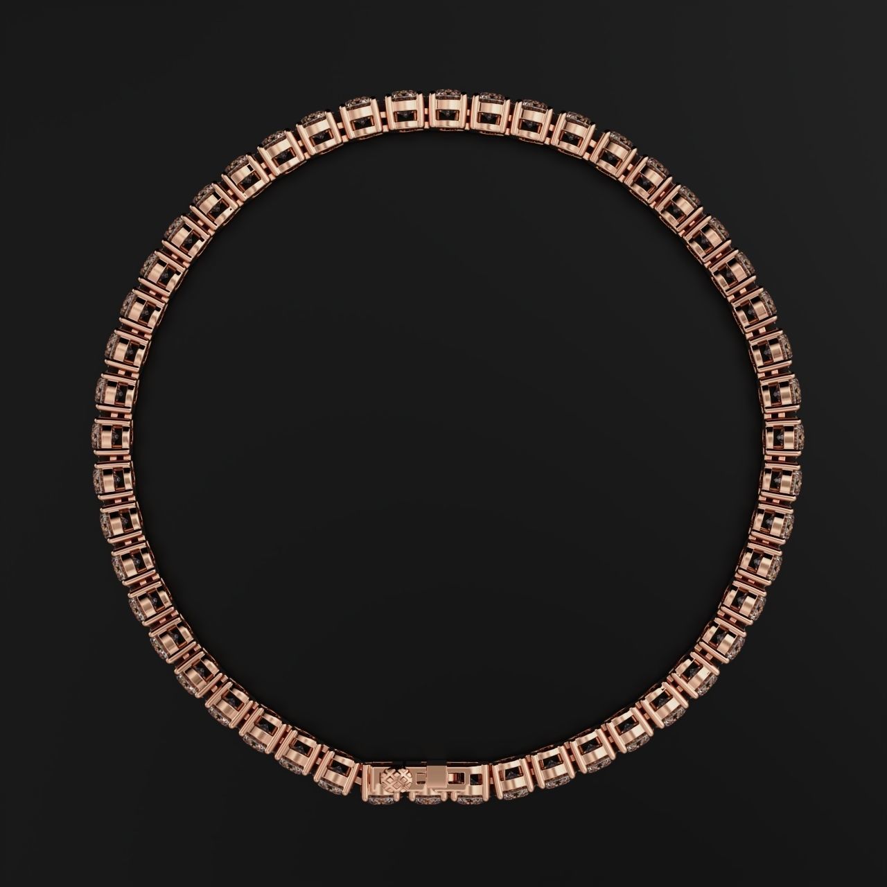 Tennic Braclet round gem 4mm 3D print model_9