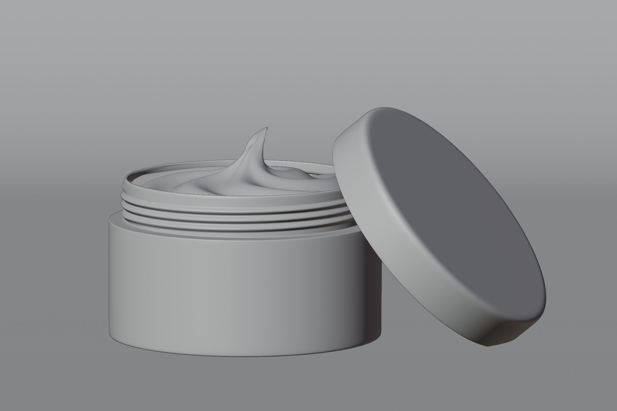 Cosmetics cream jar 3D model Low-poly 3D model_1
