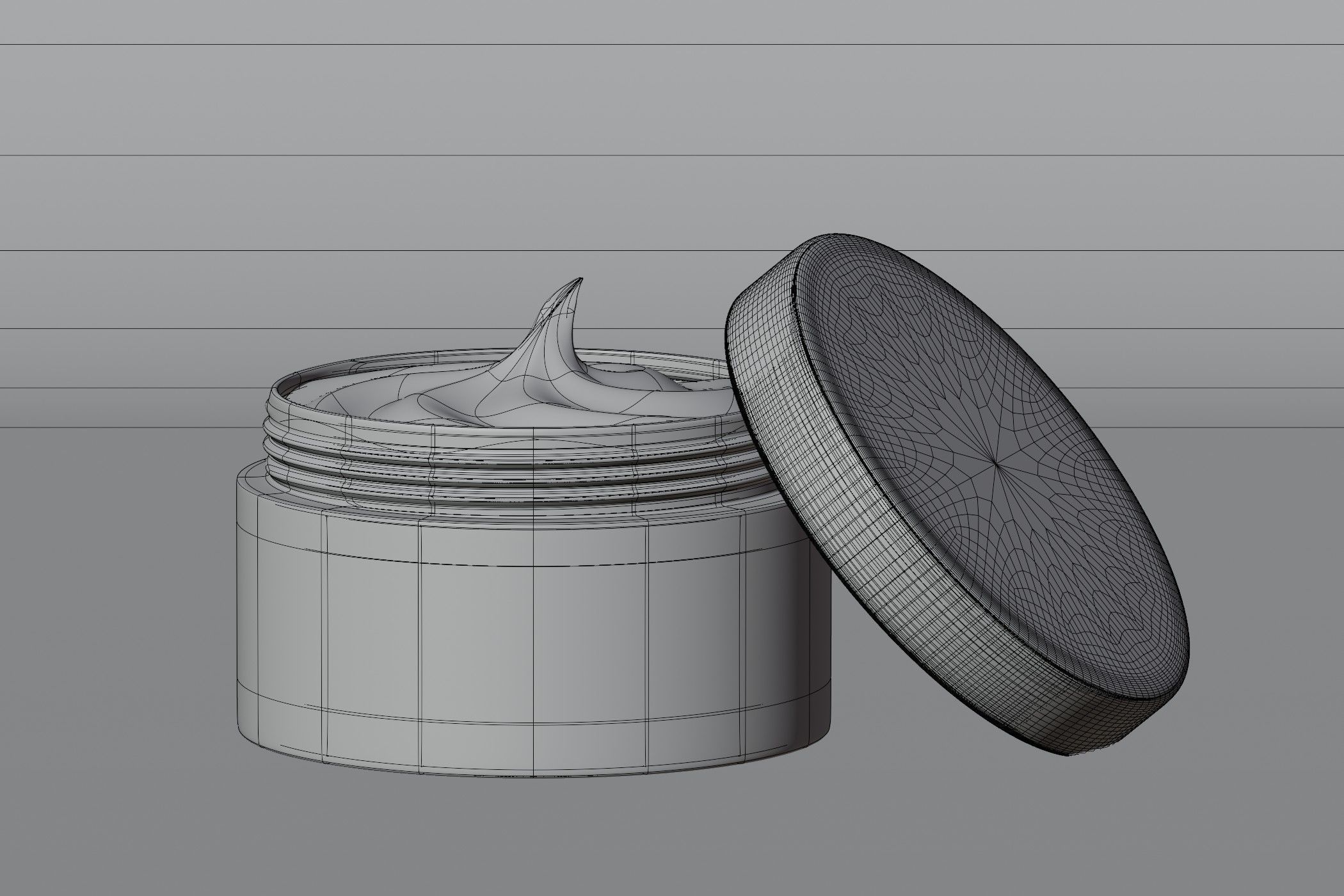 Cosmetics cream jar 3D model Low-poly 3D model_3
