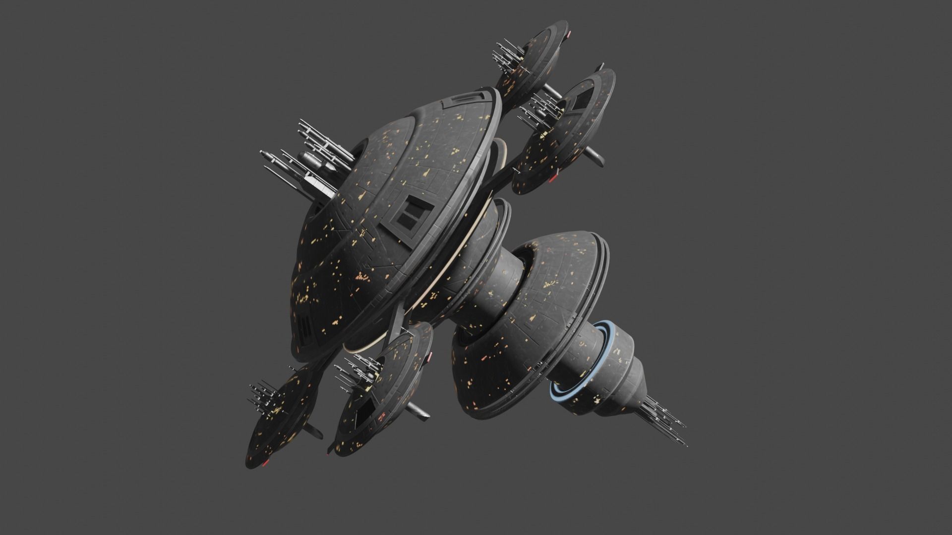 Star Trek Sol Station Probert Station Earth Spacedock Low-poly 3D model_5