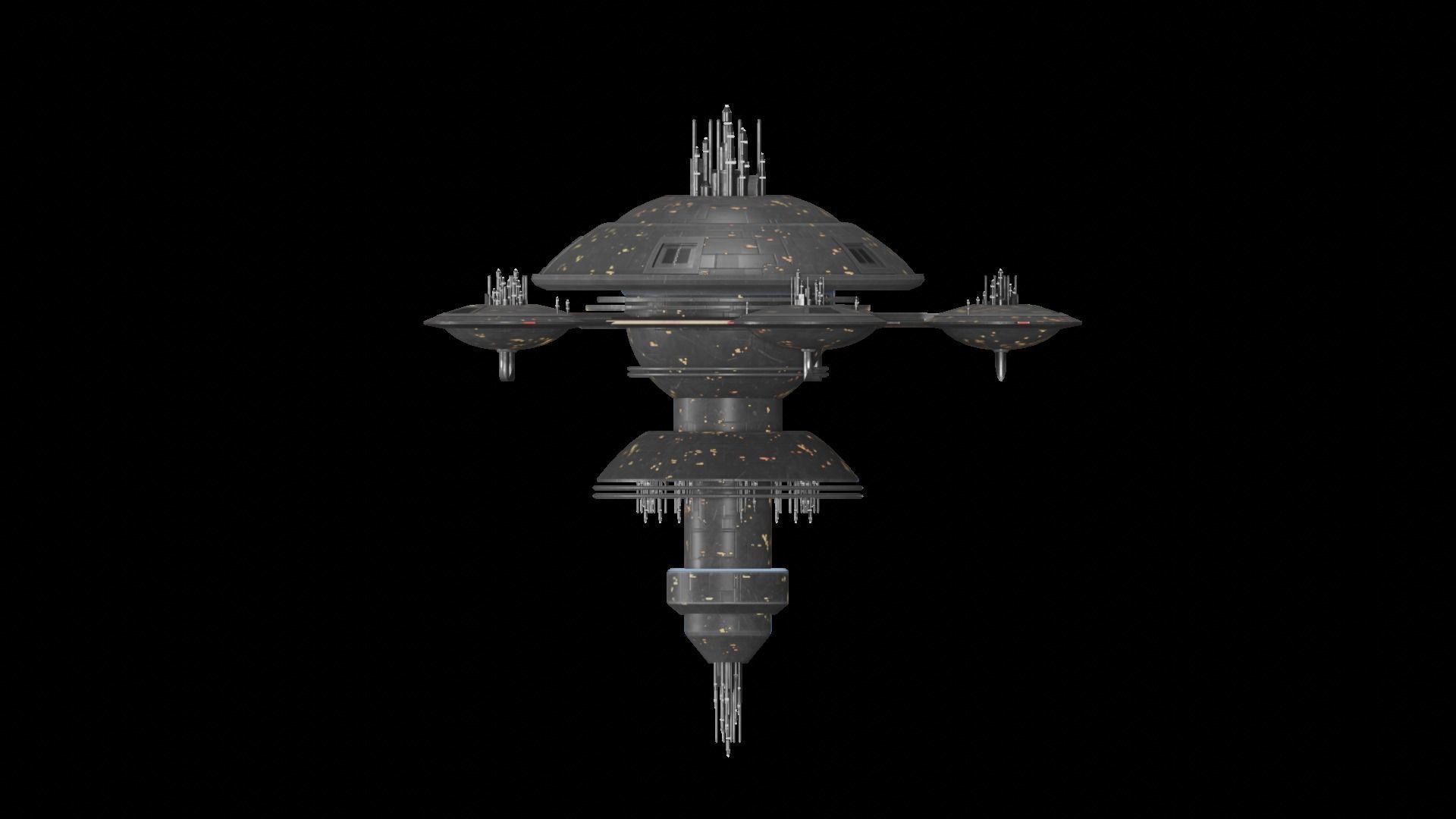Star Trek Sol Station Probert Station Earth Spacedock Low-poly 3D model_3
