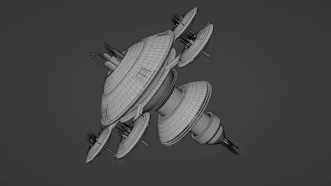 Star Trek Sol Station Probert Station Earth Spacedock Low-poly 3D model