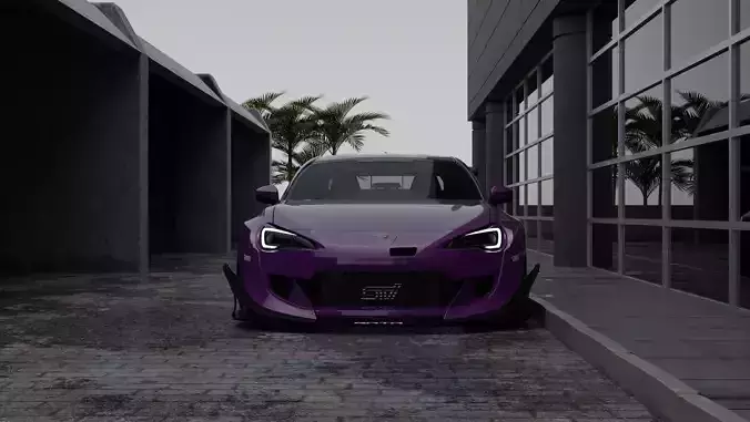 Realistic Car Alley Scene 3D Blender Textured FBX OBJ MTL Files 3D model