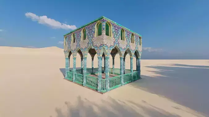 Mosque sitting arches 3D model
