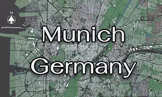 Munich Germany - city and mass buildings 3D model