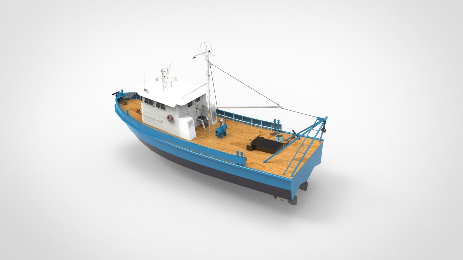Fishing ship 3D model_2