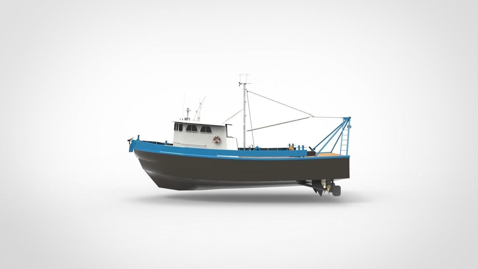 Fishing ship 3D model_3