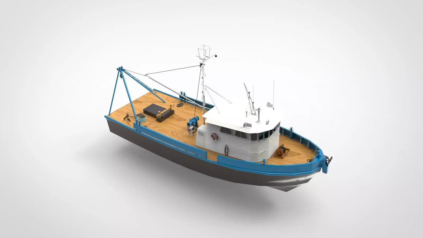 Fishing ship 3D model_0