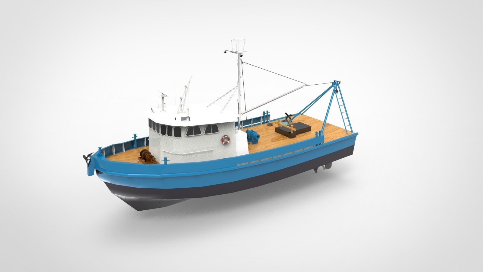 Fishing ship 3D model_1