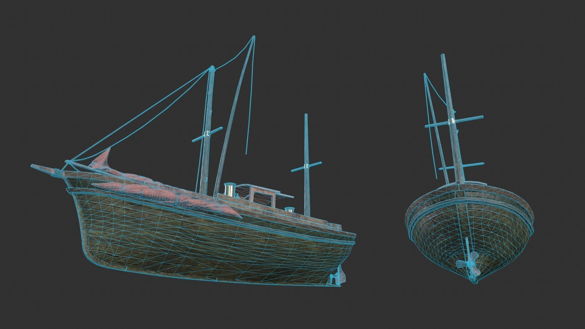 Fishing Boat Low-poly 3D model_10