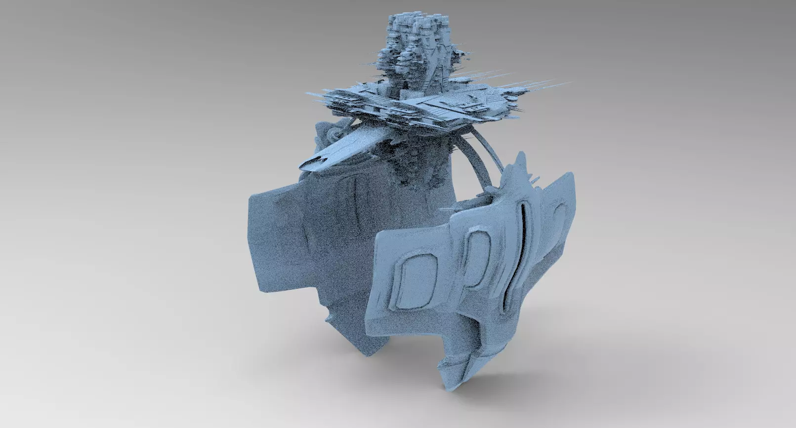 Sci fi Train rail top 2 3D model