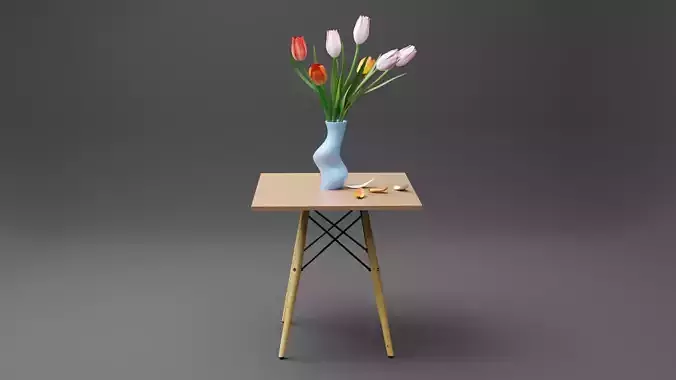 Tulip vase Low-poly 3D model
