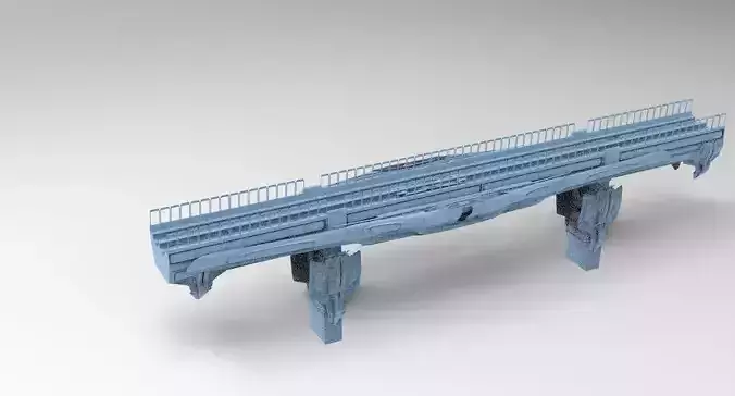 Sci fi Train rail top 4  3D model