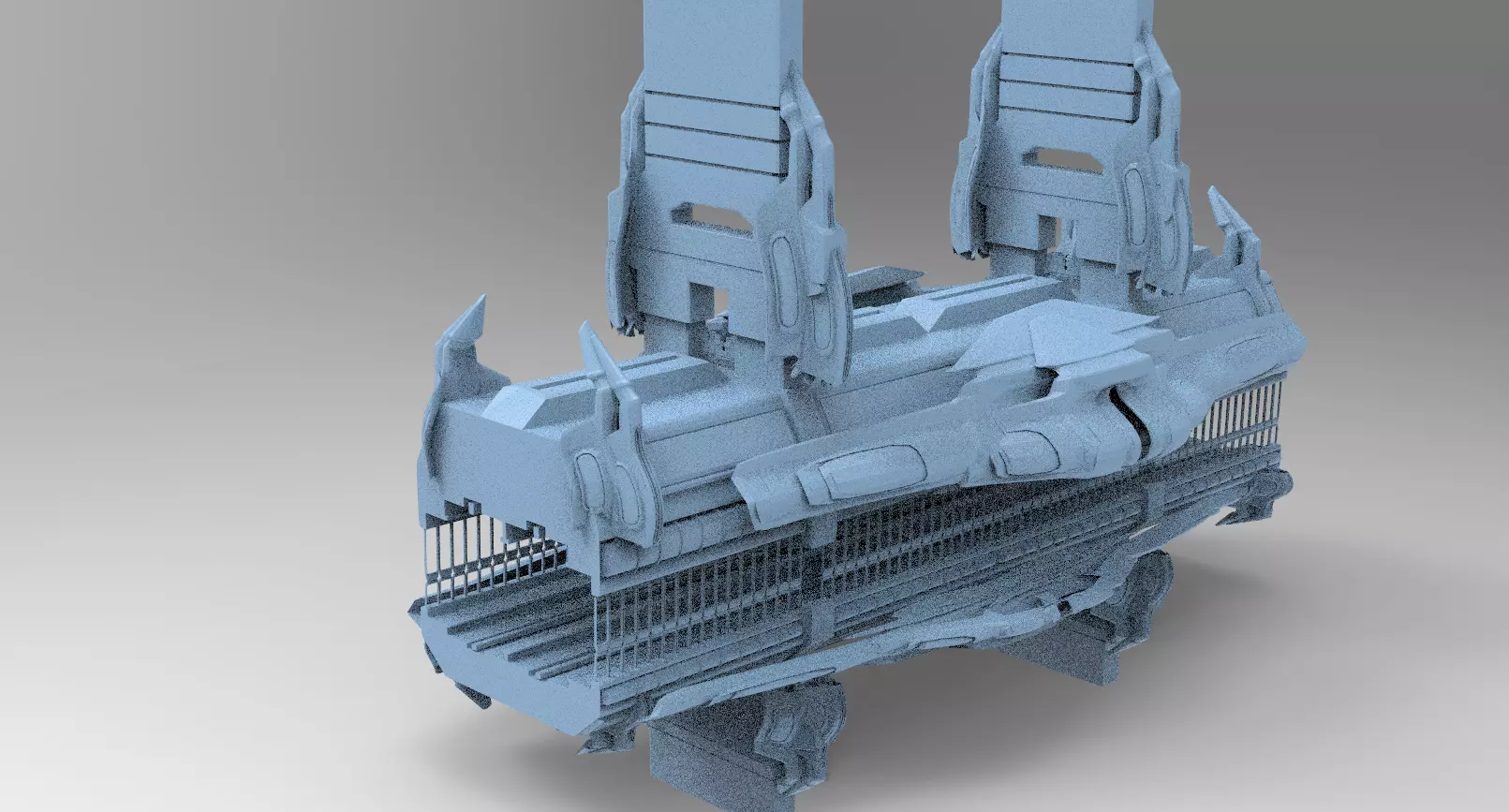 Sci fi Train rail track 2 3D model