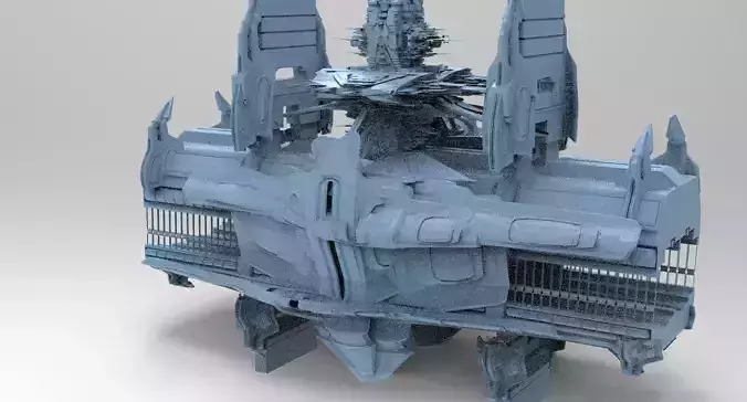 Sci fi Train Base 1  3D model
