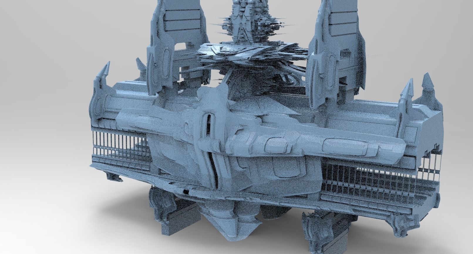 Sci fi Train Base 1  3D model_1