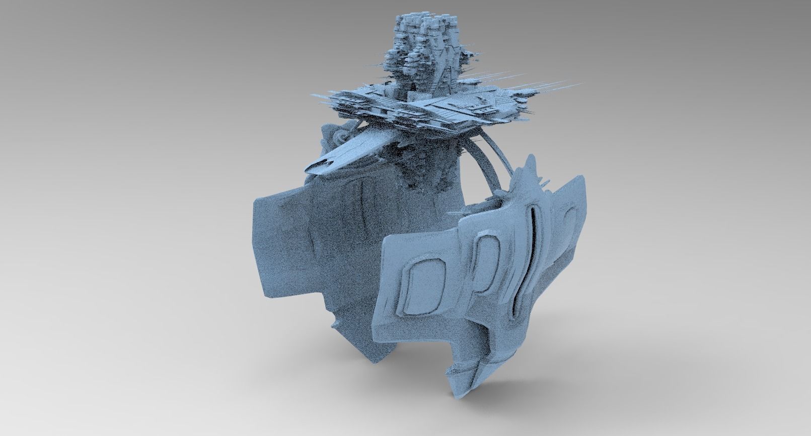 Sci fi Ship Rail Collection 1  3D model_4