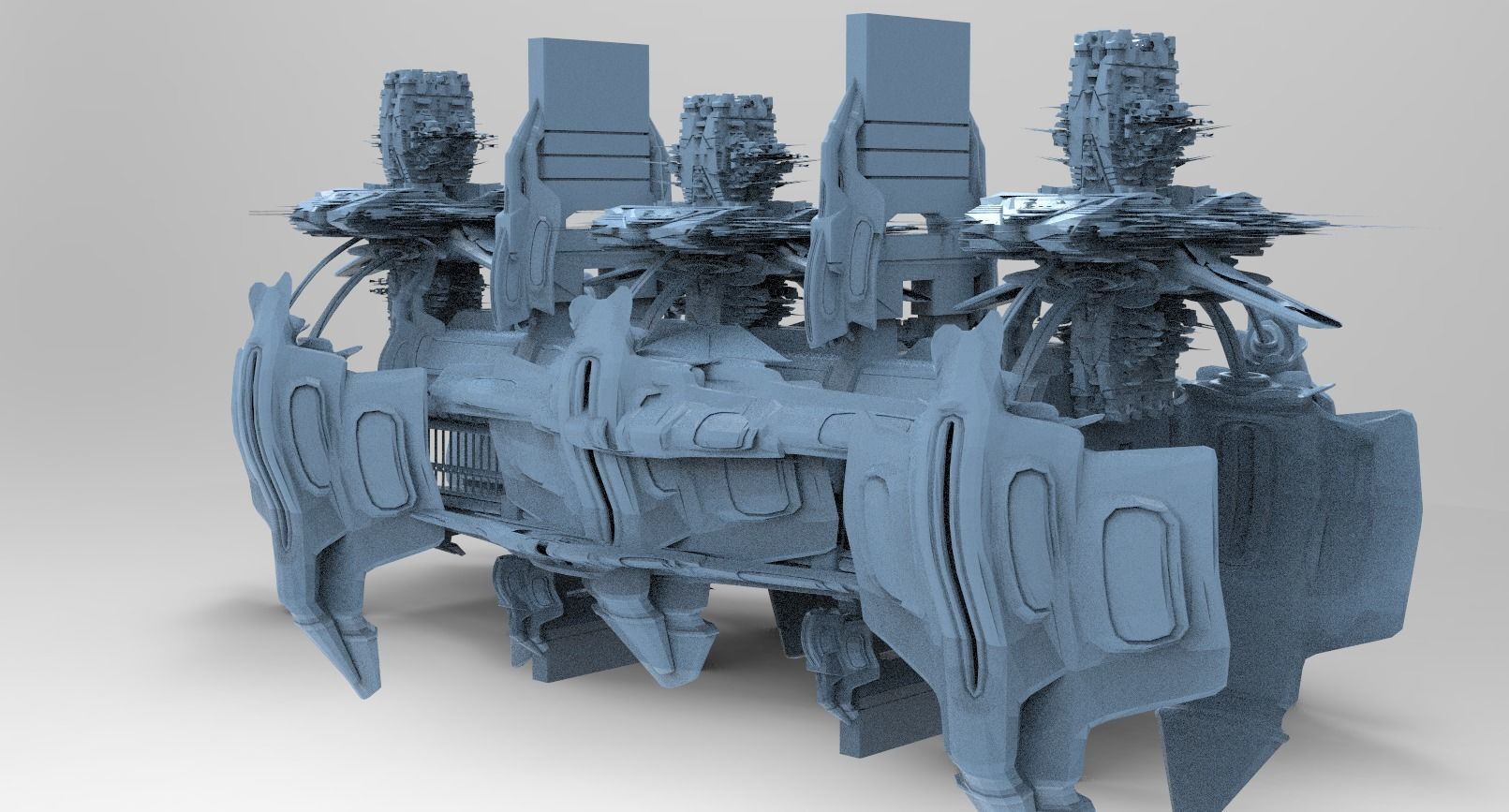 Sci fi Ship Rail Collection 1  3D model_10