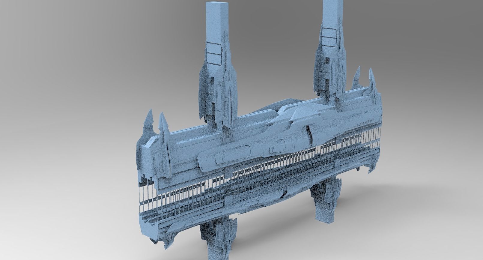 Sci fi Ship Rail Collection 1  3D model_7