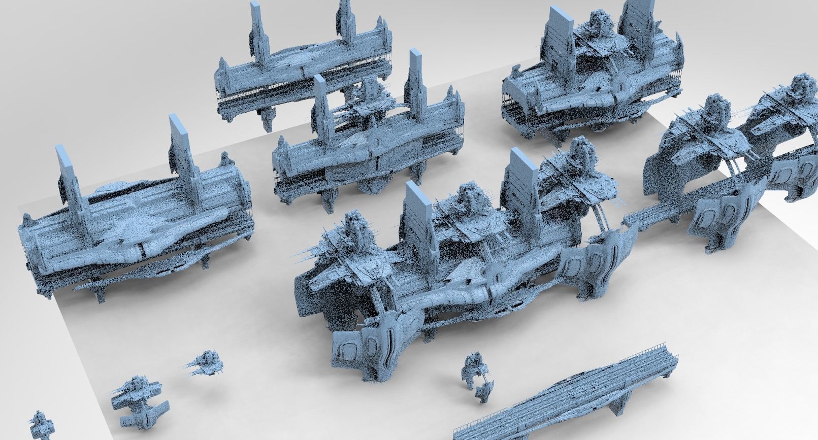 Sci fi Ship Rail Collection 1  3D model_11