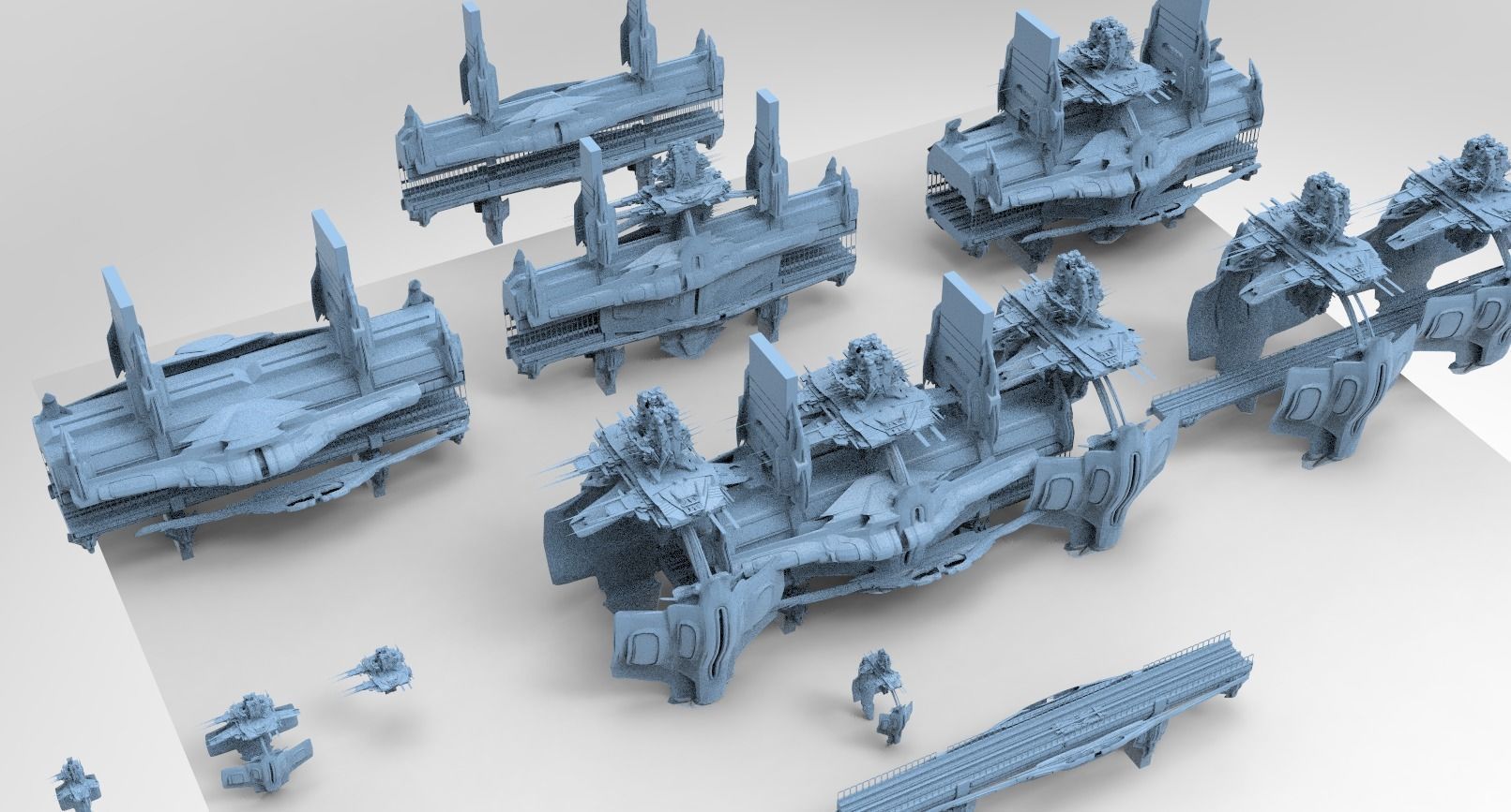 Sci fi Ship Rail Collection 1  3D model_12