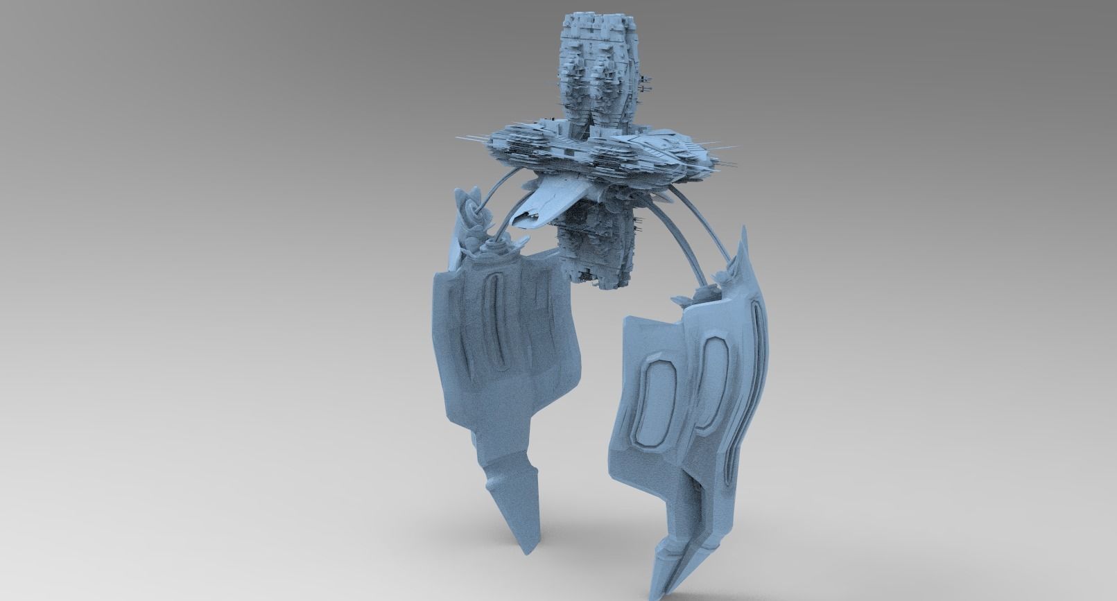 Sci fi Ship Rail Collection 1  3D model_3