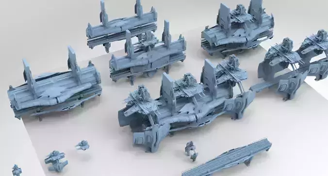 Sci fi Ship Rail Collection 1 