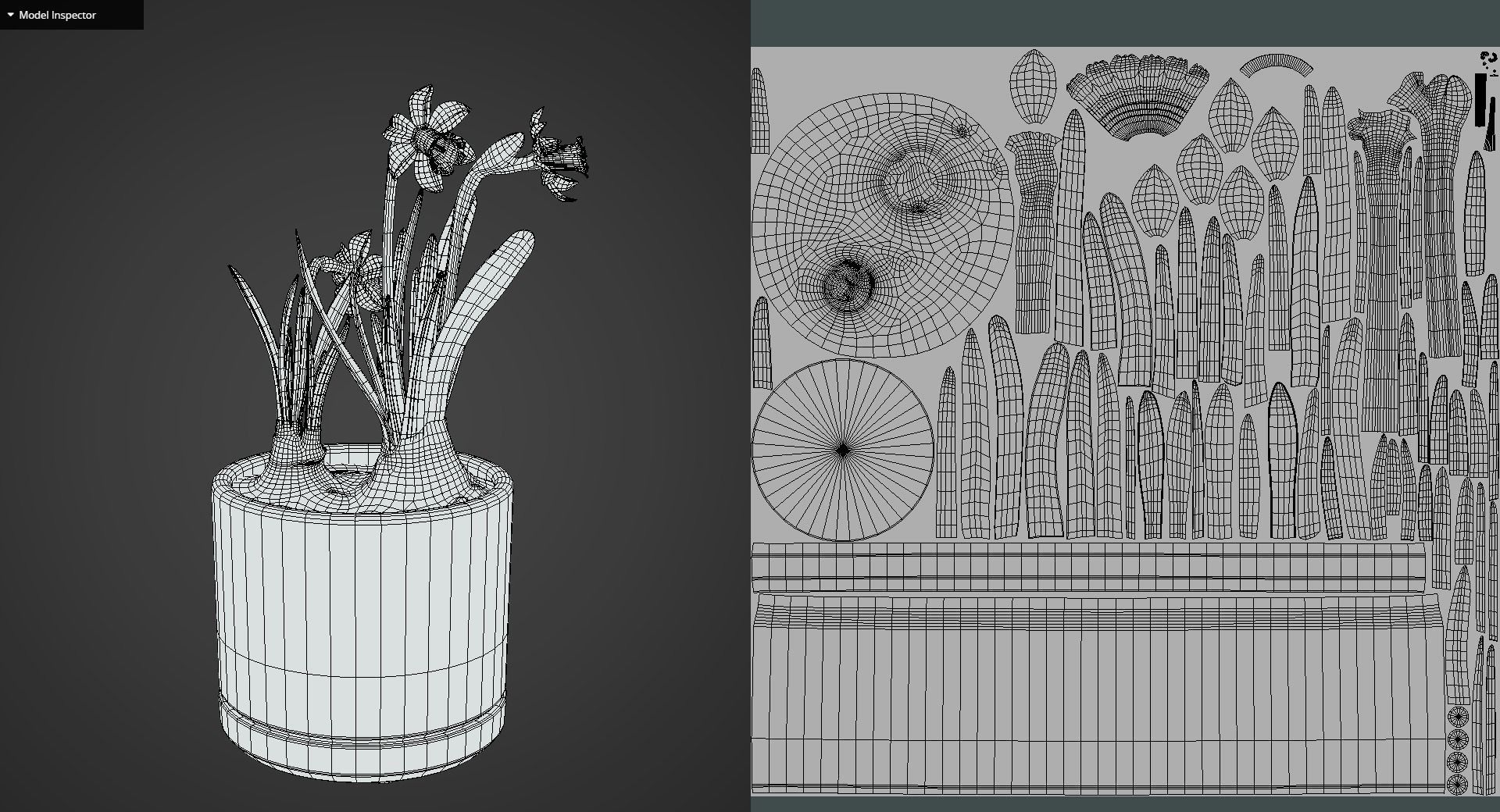 Game Ready Daffodil Pot Low-poly 3D model_13