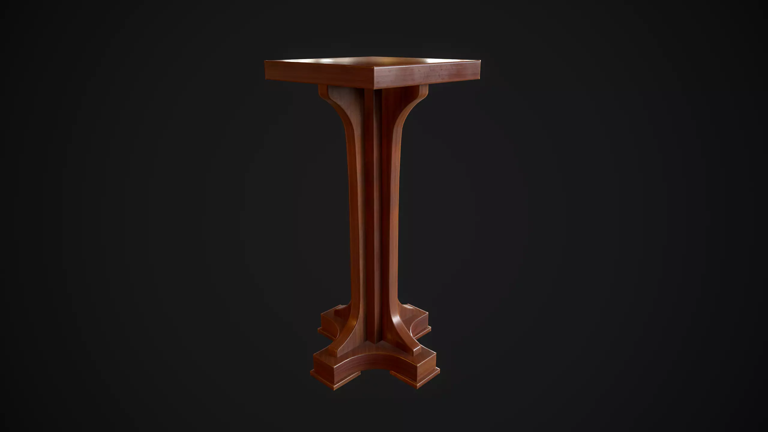 Tall Limbert Square Pedestal 3D model_0